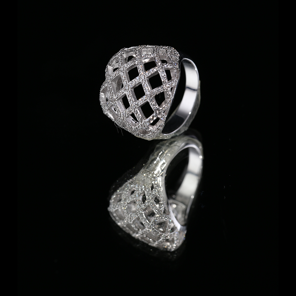 NET RING WHITE DIAMONDS