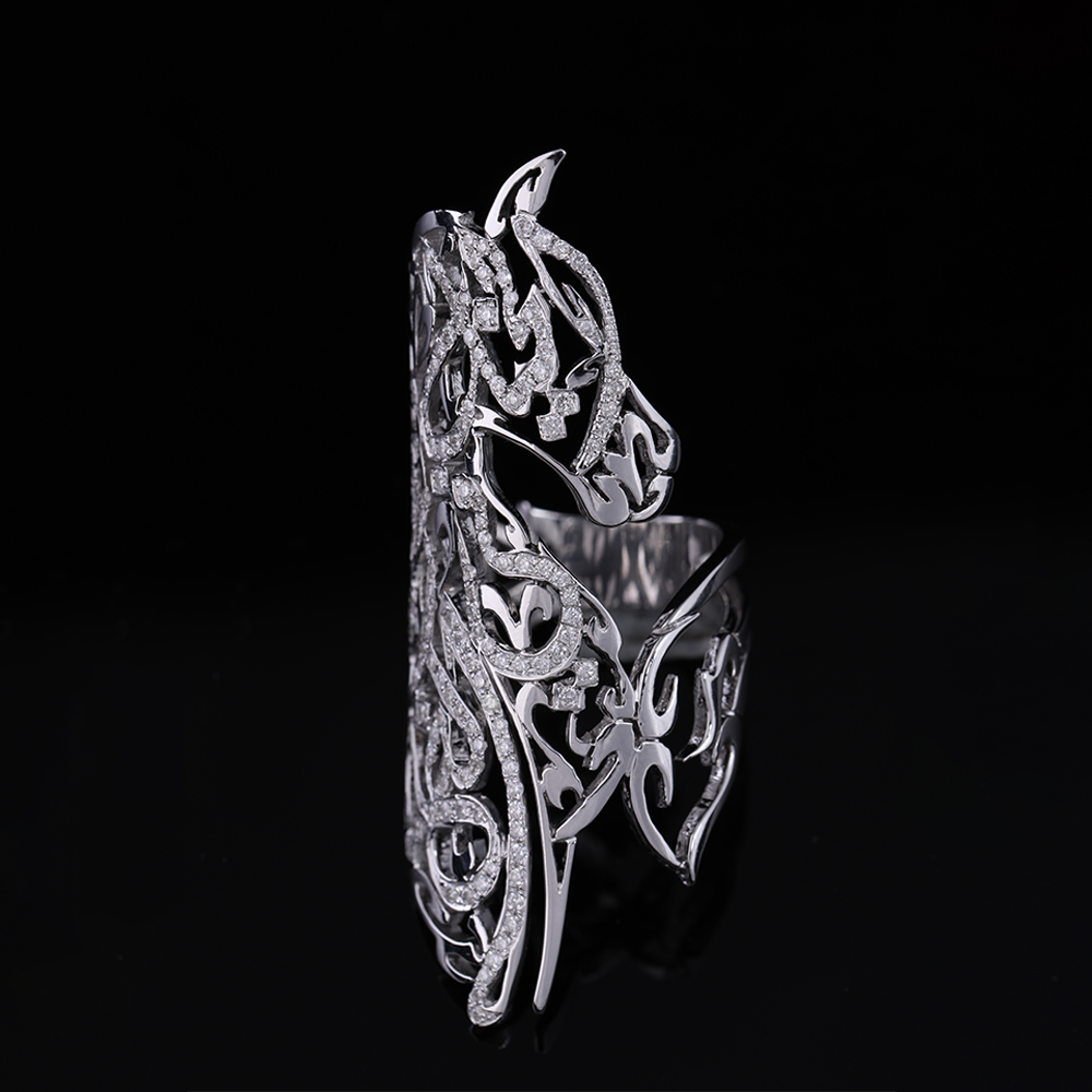 WHITE GOLD  HORSE RING