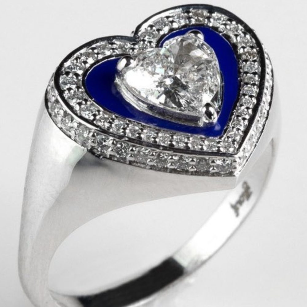 BLUE HEART DIAMOND RING