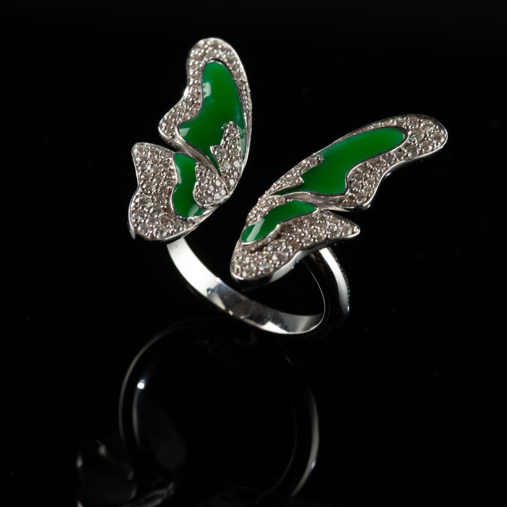 GREEN BUTTERFLY RING