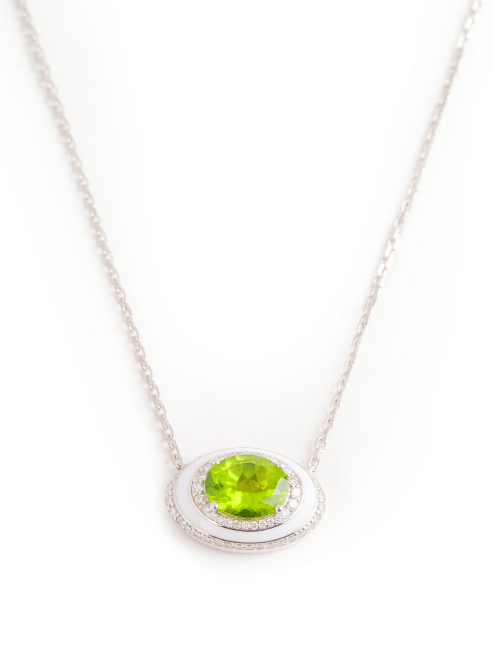 GREEN PERIDOT ROUND NECKLACE - Image 2