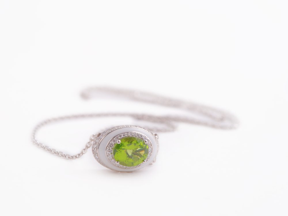GREEN PERIDOT ROUND NECKLACE