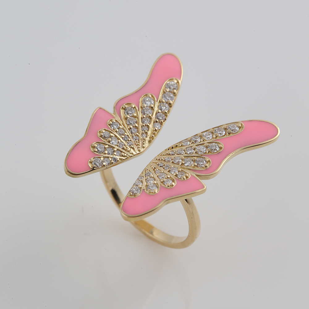 PINK BUTTERFLY RING