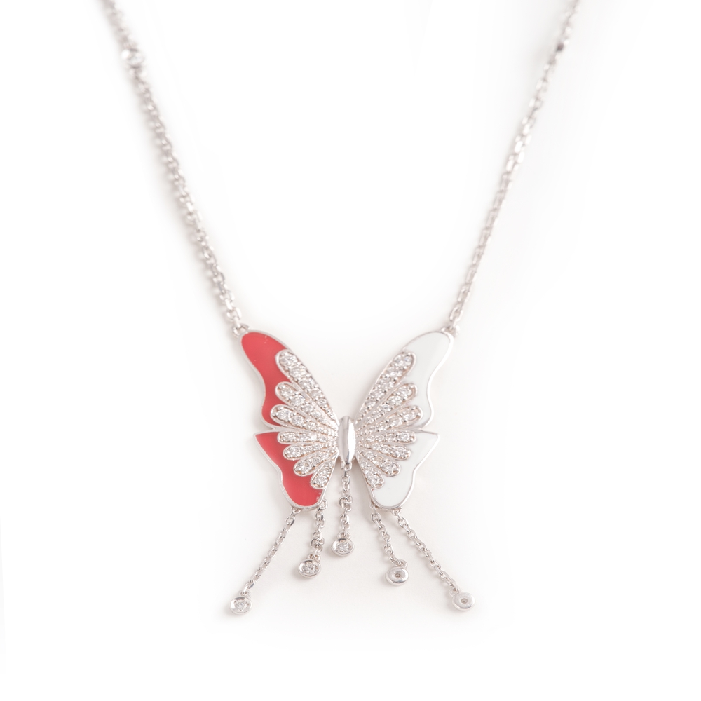 RED BUTTERFLY NECKLACE