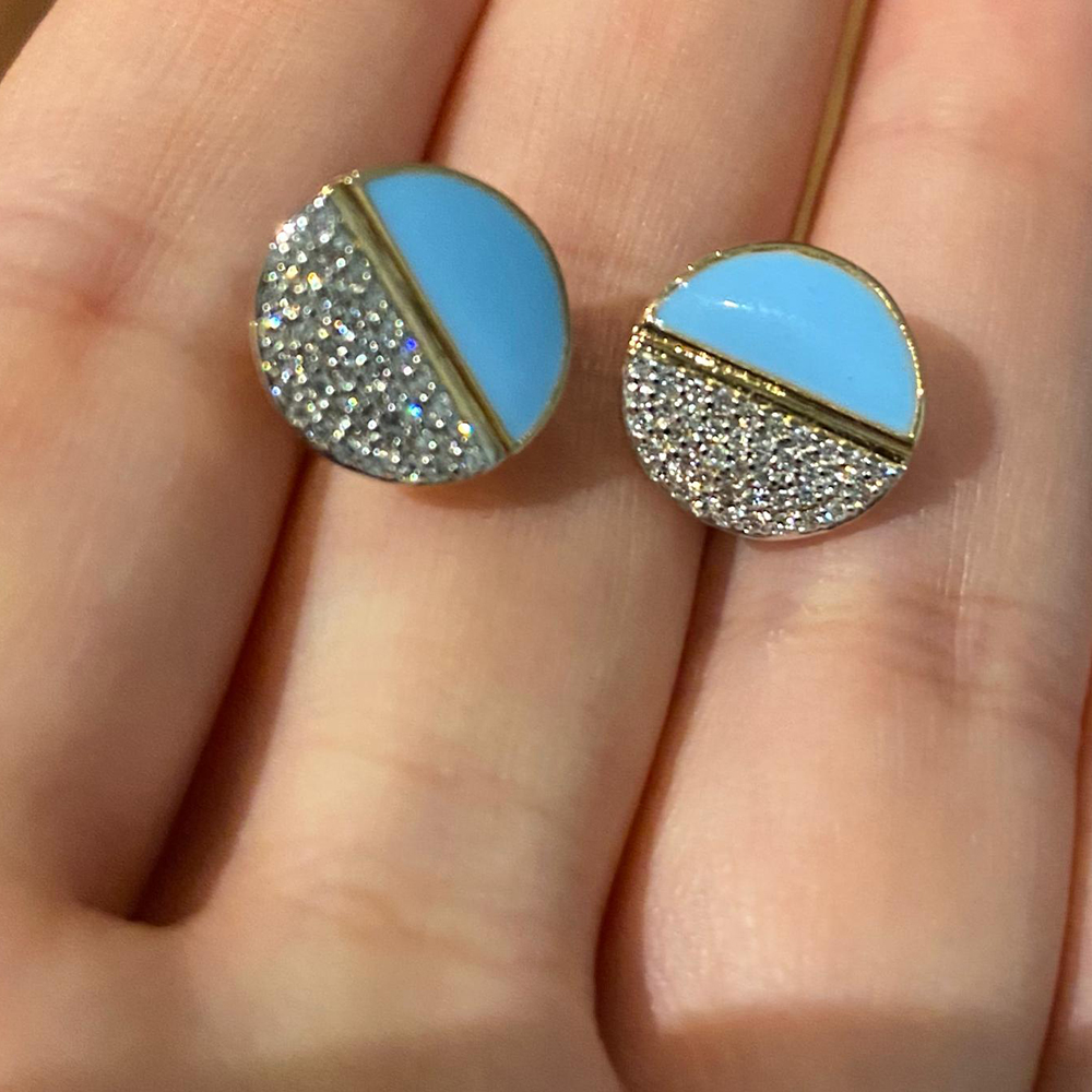 ROUND COLLECTION EARRINGS BLUE