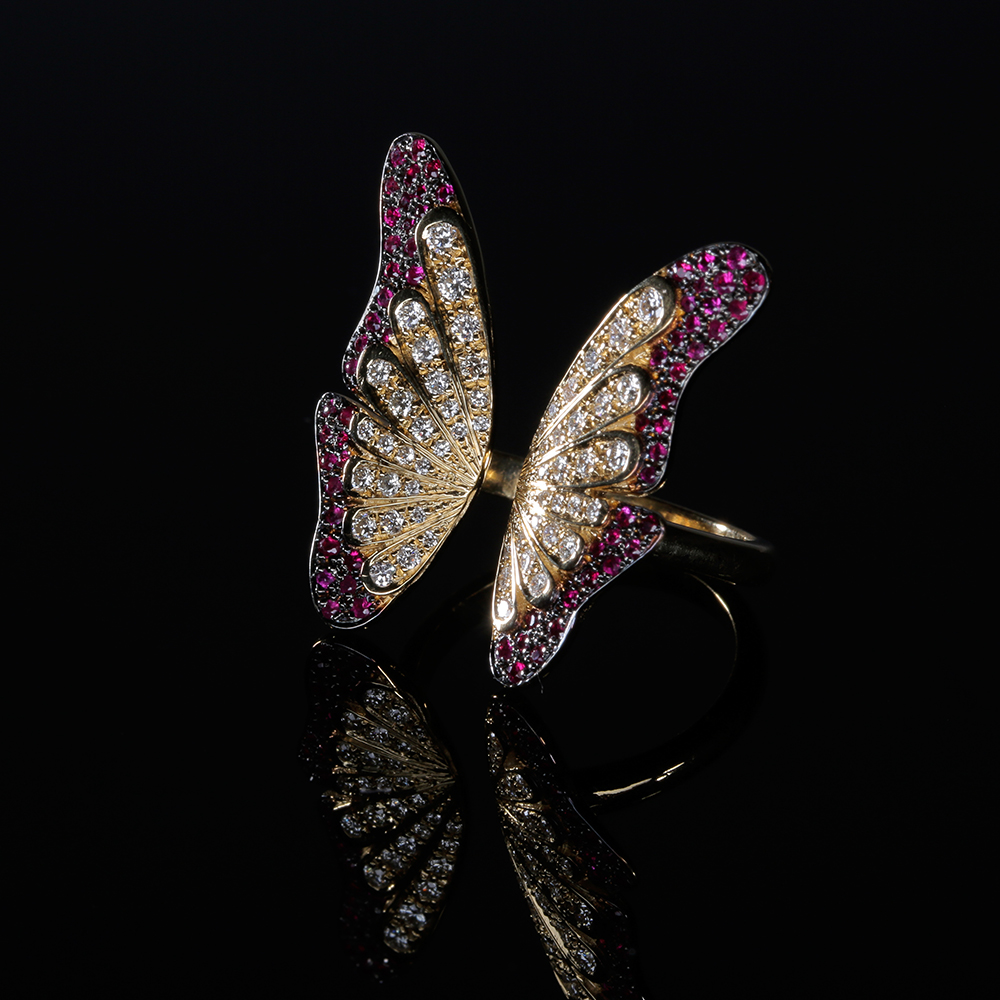 RUBY & DIAMOND BUTTERFLY RING