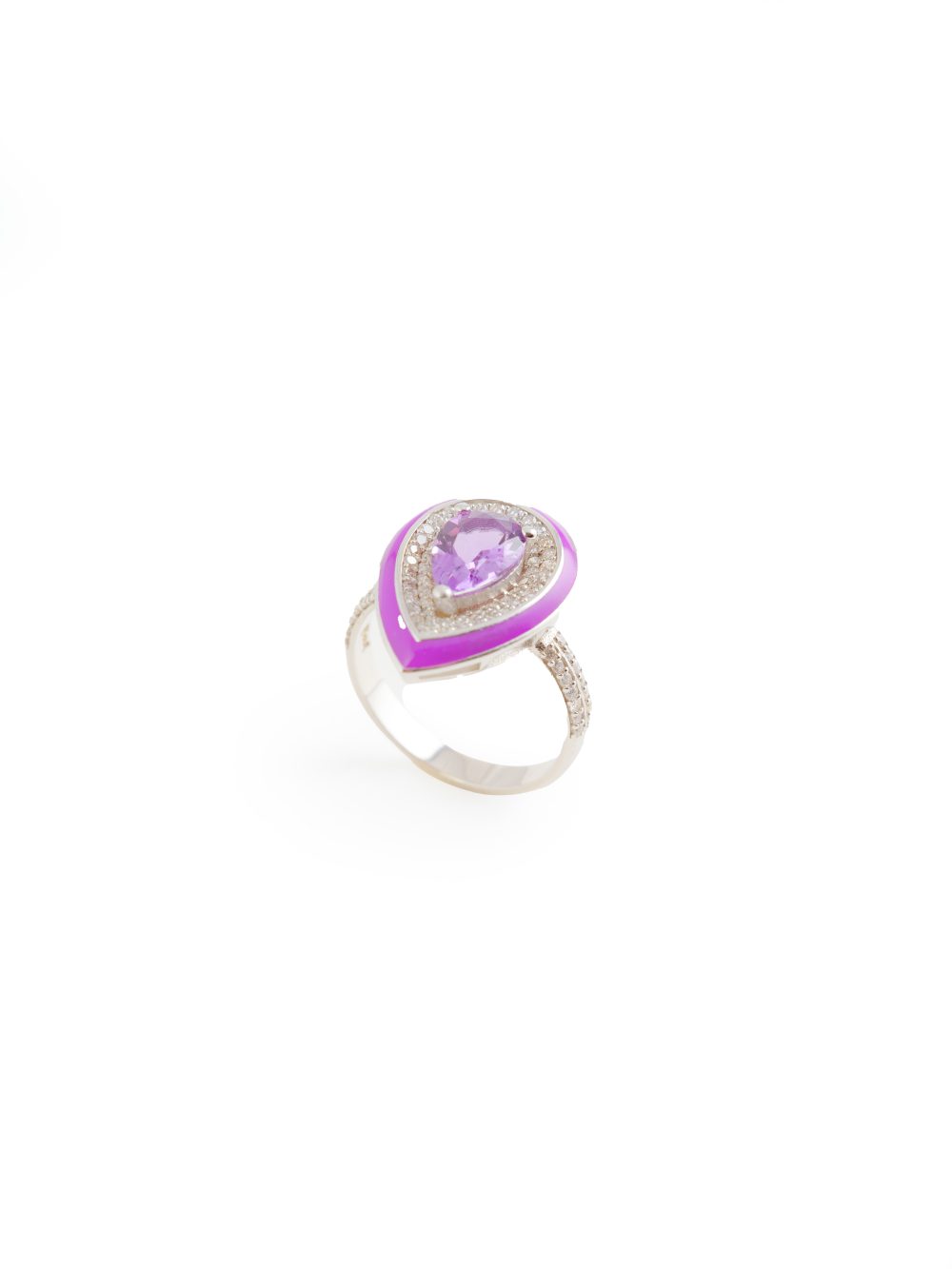 TEAR RING AMETHYST STONE