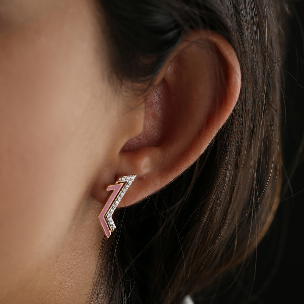 V COLLECTION  EARRING PINK